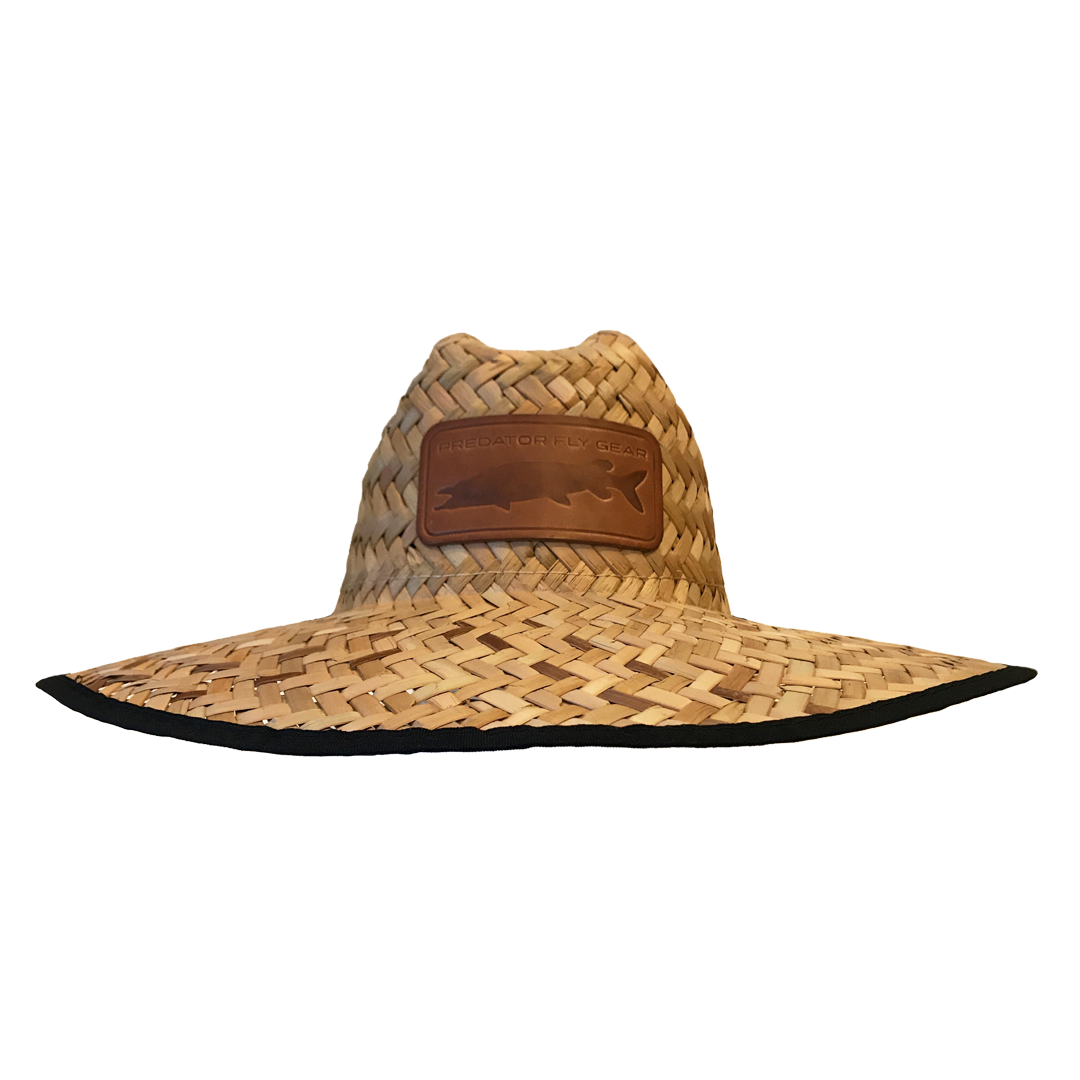 Muskie Leather Patch Straw Sun Hat
