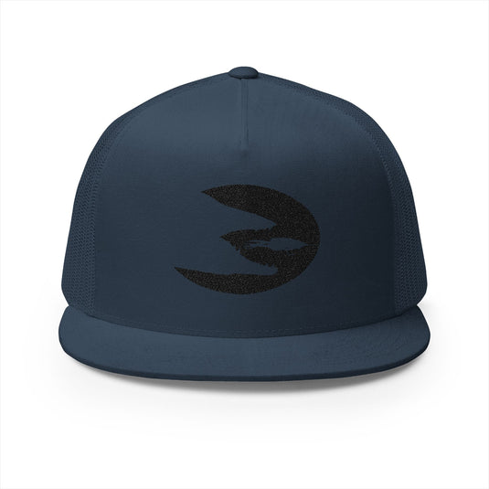 Translation missing: en.Navy Embroidered Flat Bill Snapback