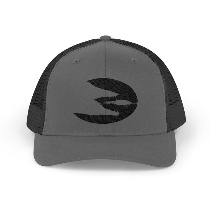 Translation missing: en.Charcoal/ Black Embroidered Snapback Trucker Hat