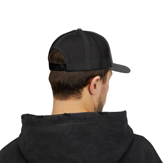 Translation missing: en.Charcoal/ Black Embroidered Snapback Trucker Hat
