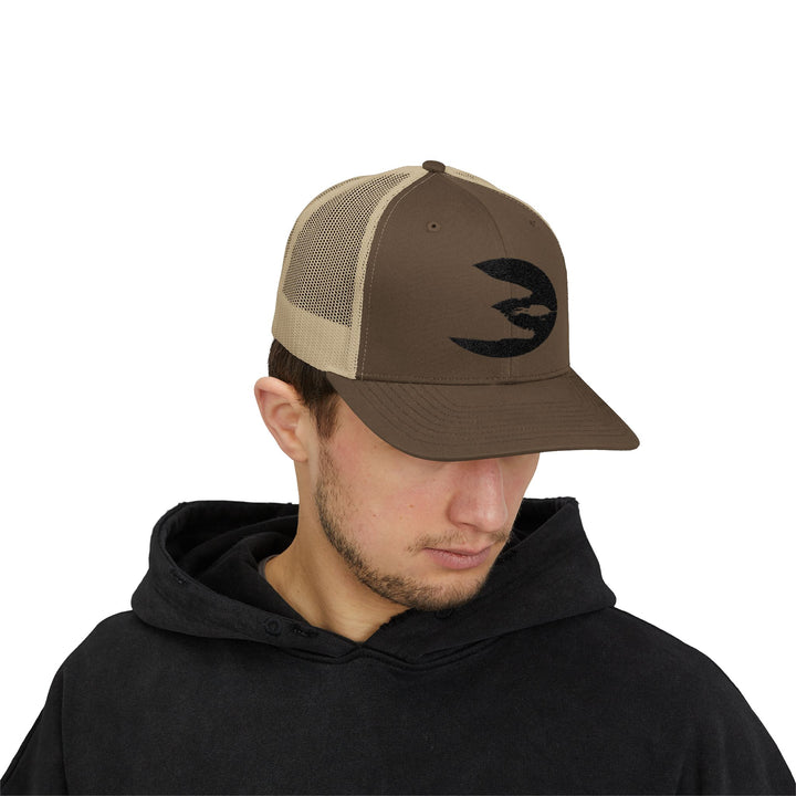 Translation missing: en.Brown/ Khaki Embroidered Snapback Trucker Hat