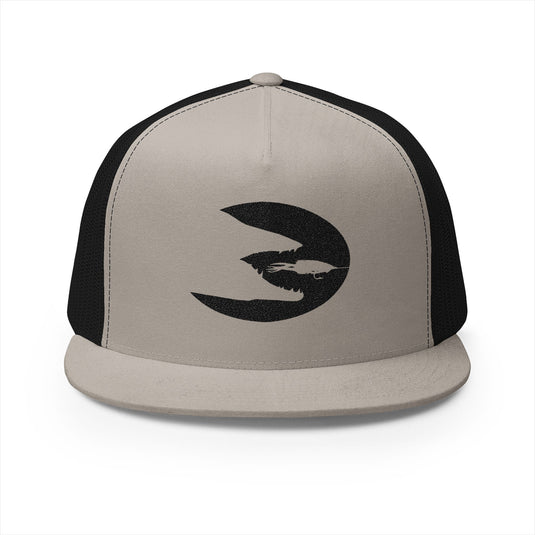 Translation missing: en.Silver/ Black Embroidered Flat Bill Snapback