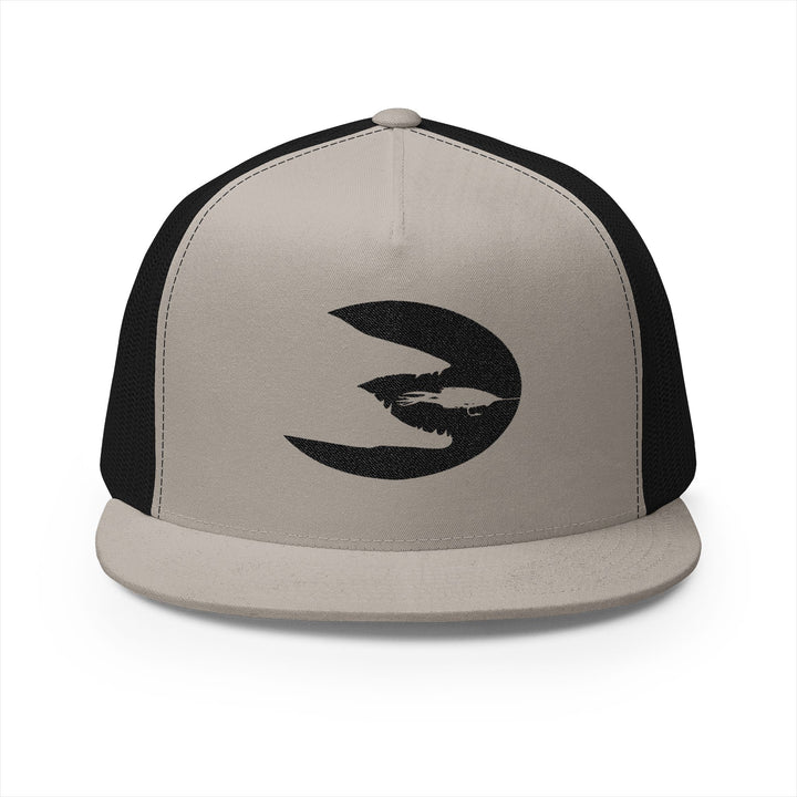 Translation missing: en.Silver/ Black Embroidered Flat Bill Snapback