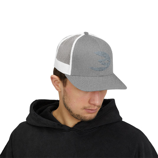 Translation missing: en.Heather Grey/ White Embroidered Snapback