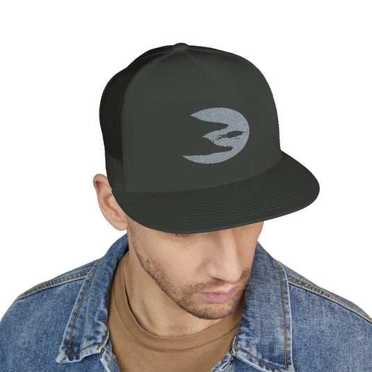Translation missing: en.Charcoal Embroidered Flat Bill Snapback