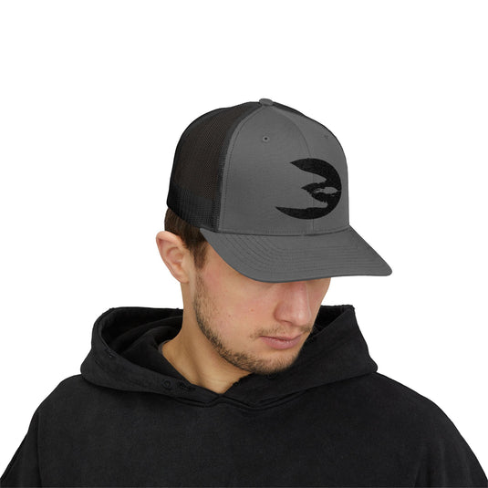 Translation missing: en.Charcoal/ Black Embroidered Snapback Trucker Hat