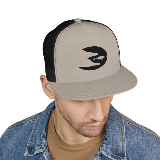 Translation missing: en.Silver/ Black Embroidered Flat Bill Snapback