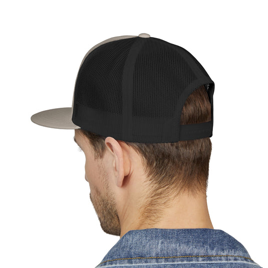 Translation missing: en.Silver/ Black Embroidered Flat Bill Snapback