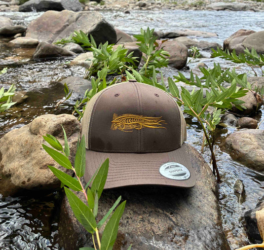 Translation missing: en.Musky Tandem Brown/ Khaki Embroidered Snapback Trucker Hat