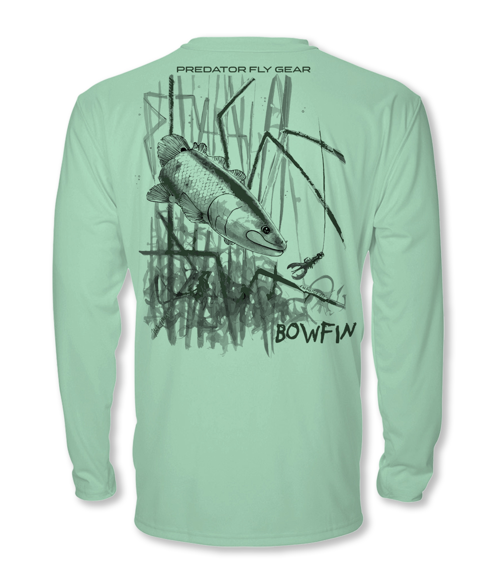Predator Fly Gear Bowfin Cool Air Series UPF Shirt 2XL Aqua Mist