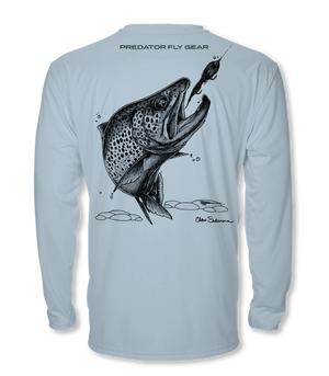 Swimming Brown Trout | Solar Long Sleeve Shirt - Fly Fishing Journeys
