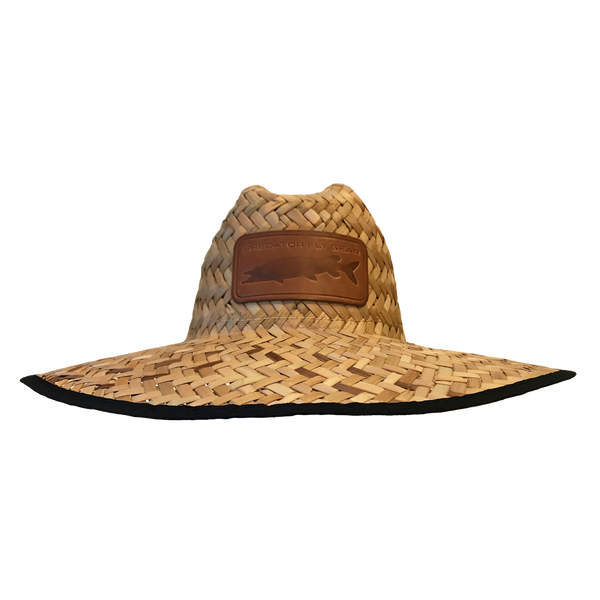 Muskie Leather Patch Straw Sun Hat