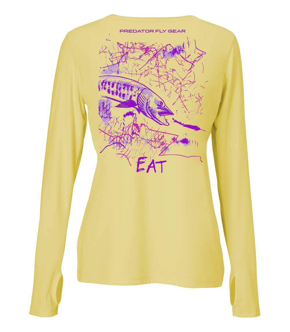 Womens Eat Performance Shirt, Muskie XL / Dorado Yellow