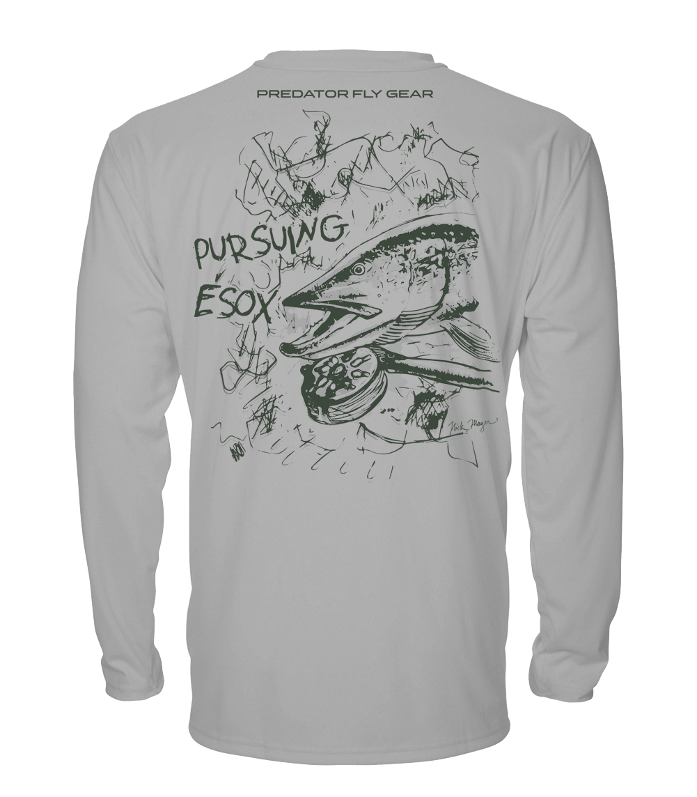 esox gear PURSUING ESOX Rugged Series UPF Shirt 2XL / Overcast Grey