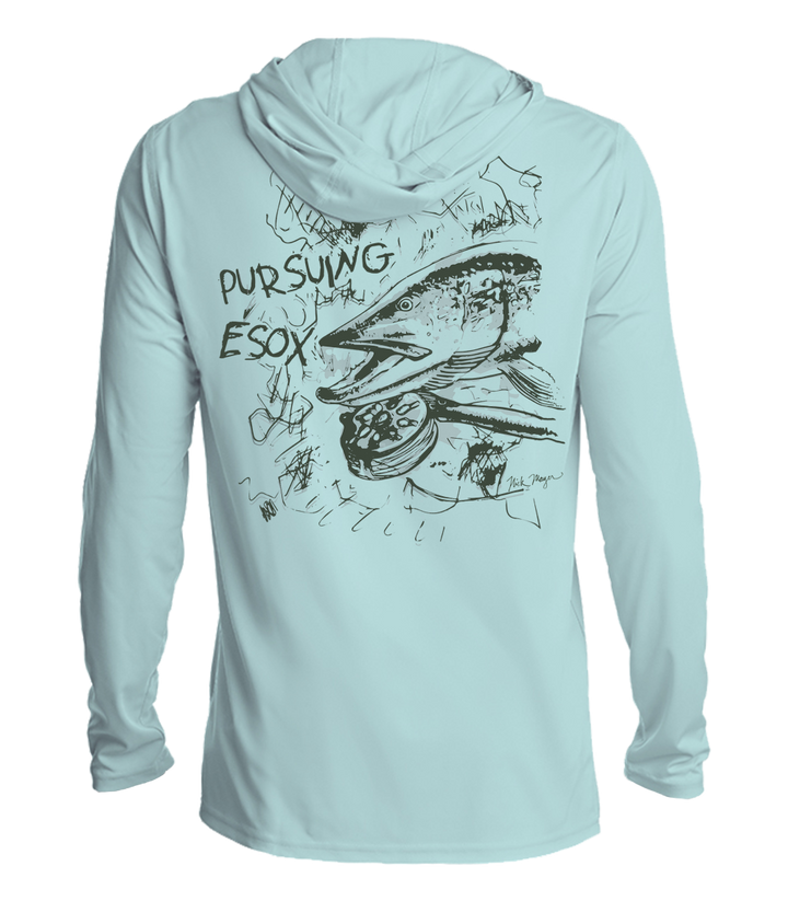 PURSUING ESOX Technical UPF Hoodie LG / Sea Froth Aqua